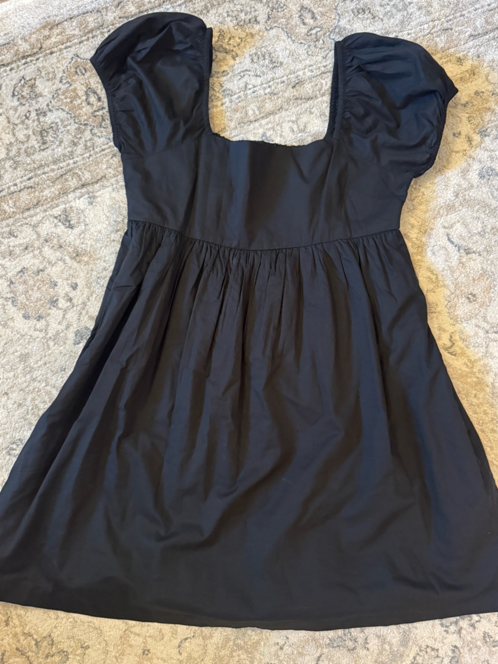 Women’s Black Mini Dress with Puff Sleeves
